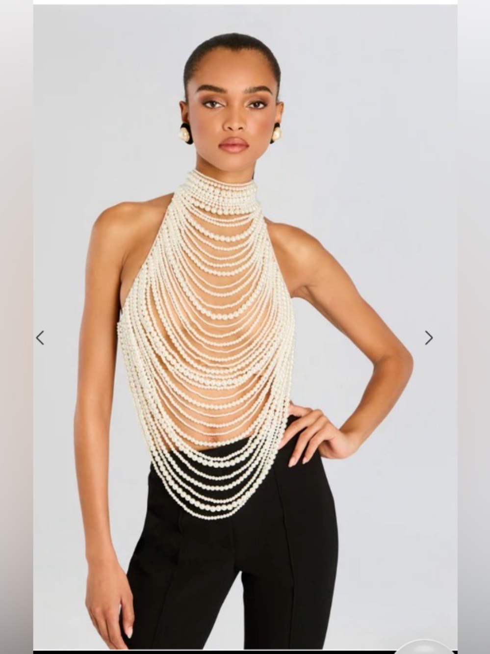 RetroFête Ivory Multi-Strand Pearl Bib Necklace